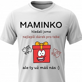 Dámské bavlněné tričko s potiskem - NEJLEPŠÍ DÁREK PRO MAMINKU - bílé 