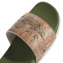 Dětské žabky / nazouváky Adilette Comfort Jr ID8029 Zelená s hnědou - Adidas