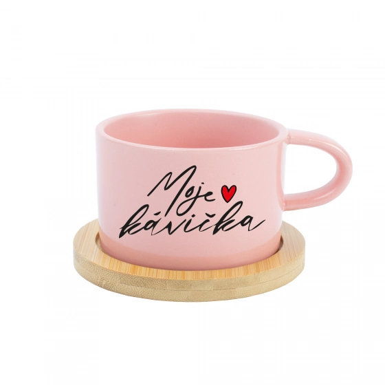 MOJE KÁVIČKA - růžový hrníček makronka 200 ml