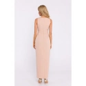 Maxi šaty ze smíšené látky M835 béžové - Moe