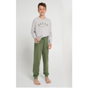 Chlapecké pyžamo 3090 SAMMY Světle béžová s tmavě zelenou - Taro