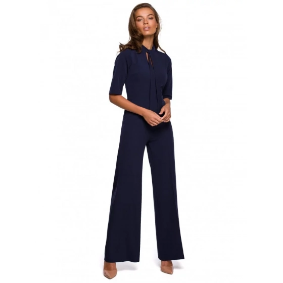 Dámský elegantní overal S243 tmavě modrý - Stylove