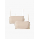 Dámská bralettka 2 pack 000QF6040E - W5I - Béžová - Calvin Klein