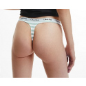 Dámská tanga D1617E 5XD bílá/zelená - Calvin Klein
