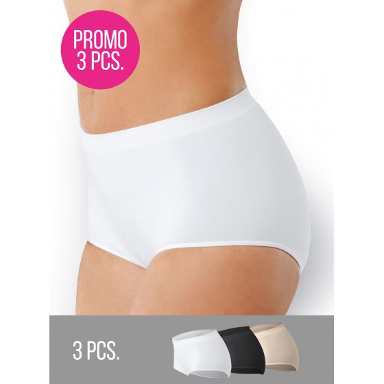 Dámské kalhotky s vyšším pasem bezešvé Culotte 3PACK mix Černá/bílá/tělová - Intimidea