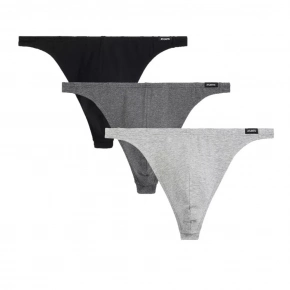 Pánská tanga 3 pack 3BMP 253 Šedá / černá - Atlantic