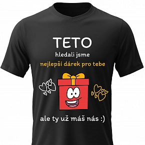 Dámské bavlněné tričko s potiskem - NEJLEPŠÍ DÁREK PRO TETU - černé 