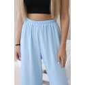 Dámské široké kalhoty 29400 Světle modrá - K-Fashion