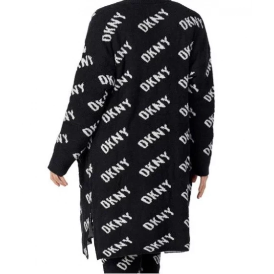 Dámský župan - cardigan YI3022597 019 černá/bílá - DKNY