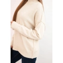 Dámský svetr volný styl 35209 Béžový - K-Fashion