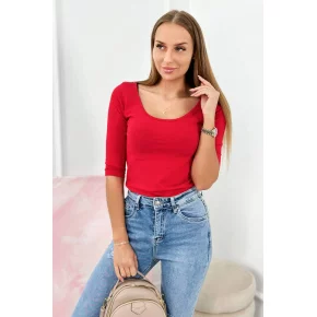 Halenka s kulatým výstřihem 8832 červená - Kesi
