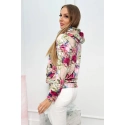 Dámská mikina s kapucí 68638 Béžová mix - K-Fashion