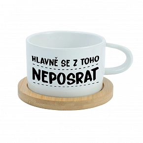 HLAVNĚ SE Z TOHO NEPOSRAT - bílý hrníček makronka 200 ml