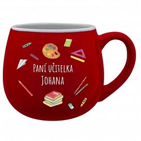 Personalizovaný keramický buclatý hrneček pro paní učitelku/pana učitele (pomůcky)