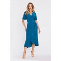 Zavinovací midi šaty M912 mořsky modré - Stylove