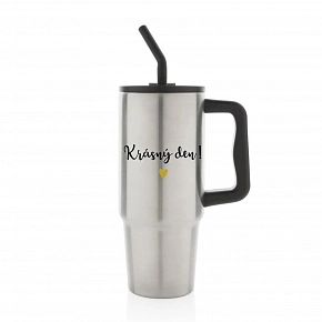 KRÁSNÝ DEN - stříbrný cestovní termohrnek 900 ml  