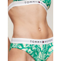 Dámské plavkové kalhotky UW0UW05366 0IE zelené se vzorem - Tommy Hilfiger