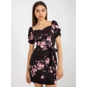 Dámské šaty LK SK 508641.29 Černá s růžovou vzor - FPrice