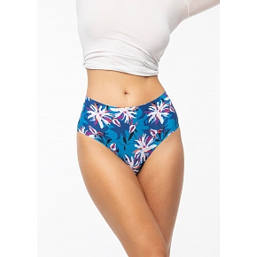Dámské kalhotky Tissento Simple Brasil Maxi modré s květy - Julimex