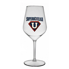 SUPERUČITELKA (ZNAK) - čirá nerozbitná sklenice na víno 470 ml