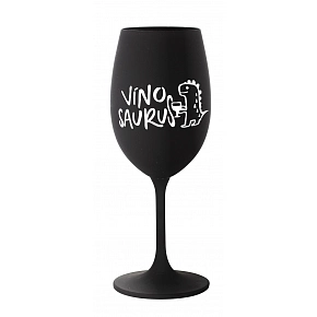 VÍNOSAURUS - černá sklenice na víno 350 ml