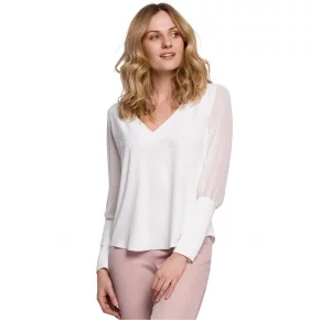 Dámská halenka K066 ecru - Makover