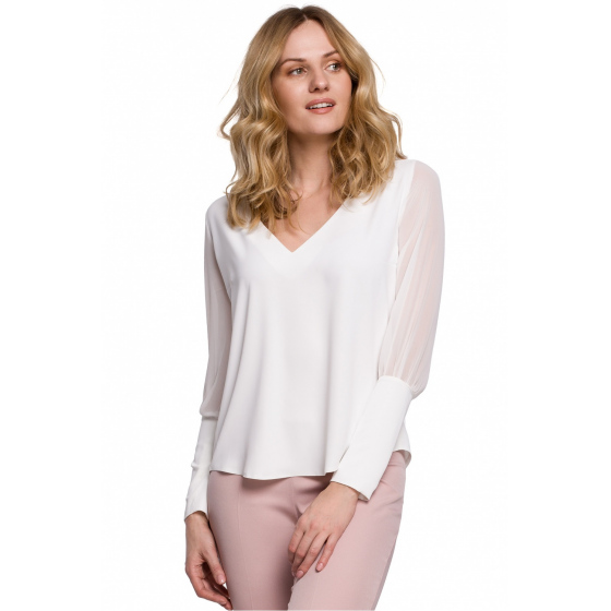 Dámská halenka K066 ecru - Makover