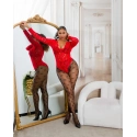 Dámské síťované punčocháče "Hearts" SR3980 černé - In-Stylefashion