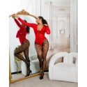 Dámské síťované punčocháče "Hearts" SR3980 černé - In-Stylefashion