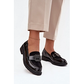 Lakované dámské mokasiny HY52-546 černé - S.Barski