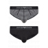 Pánské slipy 2PACK 111733 3F542 16844 černošedé s proužkem - Emporio Armani