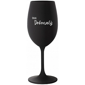 SKLENKA PAN DOKONALÝ - černá sklenice na víno 350 ml