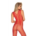 Žhavé body N112 bodystocking red - Obsessive