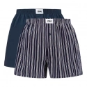 Pánské volné boxerky 2 ks ECOSMART LOOSE BOXER Green BIO / Tmavě modrá s šedou - DIM