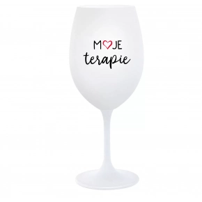 MOJE TERAPIE - bílá  sklenice na víno 350 ml