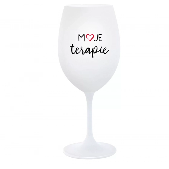 MOJE TERAPIE - bílá  sklenice na víno 350 ml