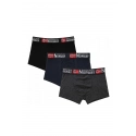 Pánské boxerky 3PACK GN-05 Černá/šedá/tm.modrá - Geographical Norway