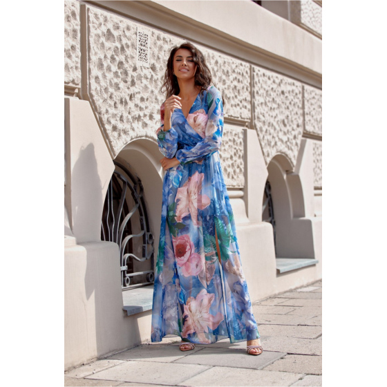 Denní šaty SUK419-200470 modro-růžové - Roco Fashion