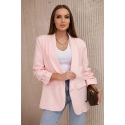Sako s klopami elegantní  pudrově růžov - Kesi