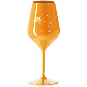 ZIMĚNKA - oranžová nerozbitná sklenice na víno 470 ml