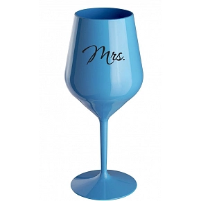 MRS. - modrá nerozbitná sklenice na víno 470 ml