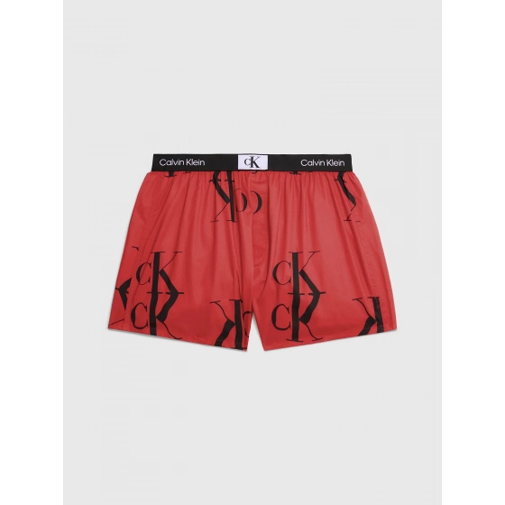 Pánské trenýrky 000NB3411A GNP červené s potiskem - Calvin Klein
