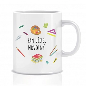 Personalizovaný klasický bílý keramický hrníček 300 ml pro paní učitelku/pana učitele (pomůcky) Personalizovaný klasický bílý keramický hrníček 300 ml pro paní učitelku/pana učitele (pomůcky)