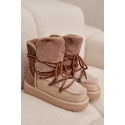 Dámské sněhové boty s kožíškem DFSH370012 Béžová - DFranklin