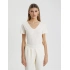 Dámské Slim fit tričko 4FWSS25TTSHF1990 11S Ecru - 4F