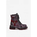 Dámské kotníčkové kožené workery 07072-23 Bordó vzor - Maciejka