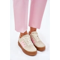 Dámská sportovní obuv 25SP26-9089 Světle béžová s růžovou - NEWS