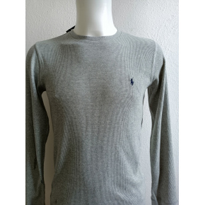 Pánské tričko dlouhým rukávem 714687799003 šedé - Ralph Lauren