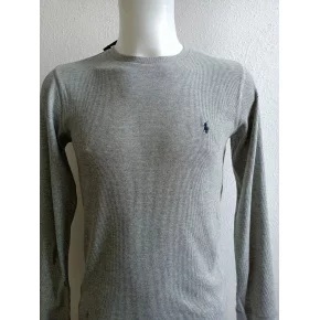 Pánské tričko dlouhým rukávem 714687799003 šedé - Ralph Lauren