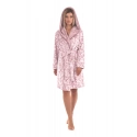 Dámský župan krátký s kapucí Flora 4856 4303 Světle fialová s bílou - Vestis